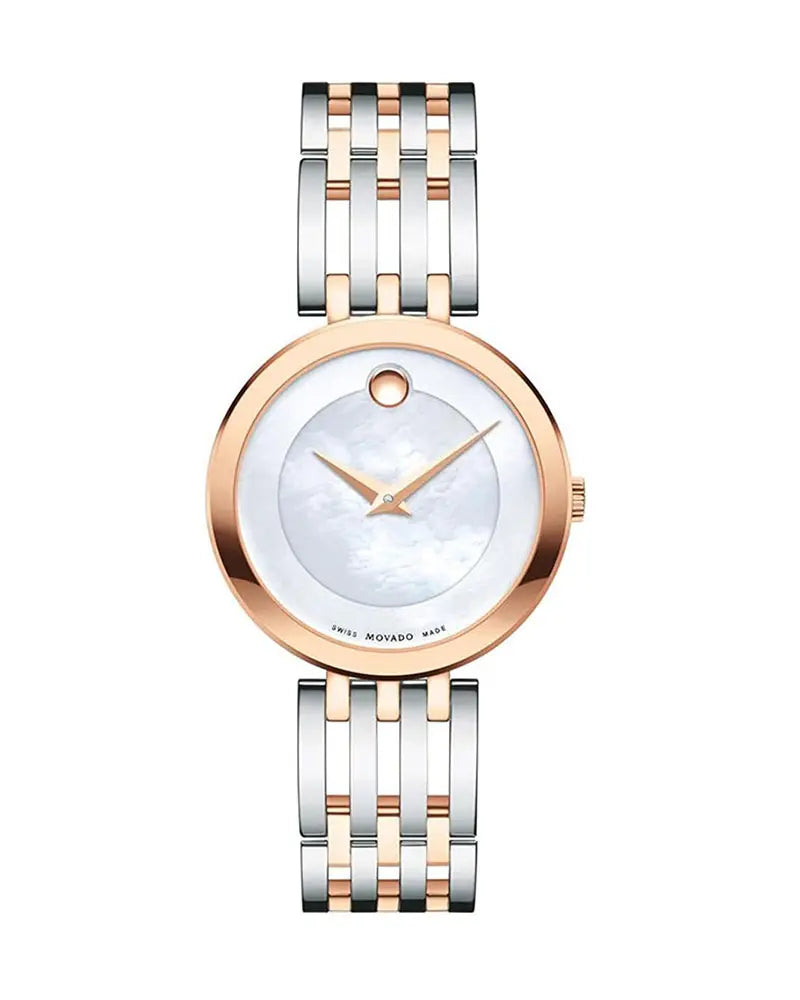 Movado Womens Esperanza Mother of pearl Dial Silver/Rosegold Steel Bracelet Watch-060714