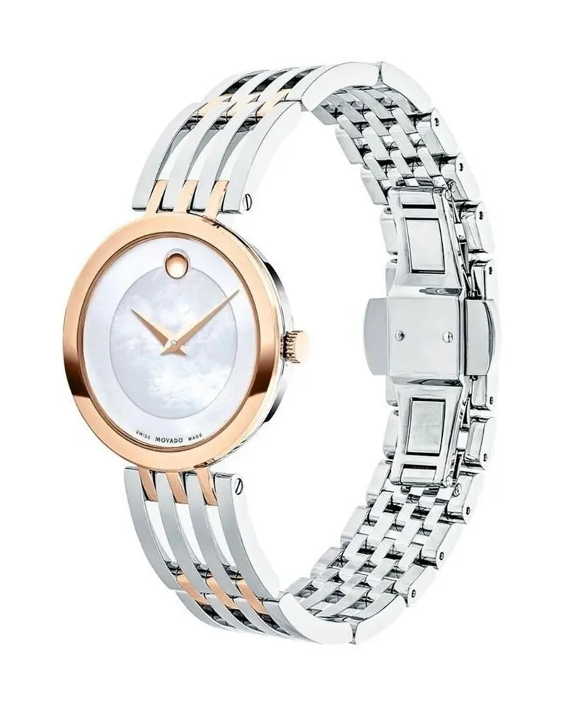 Movado Womens Esperanza Mother of pearl Dial Silver/Rosegold Steel Bracelet Watch-060714