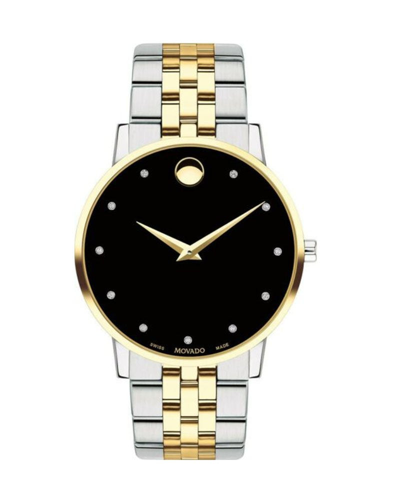 Movado Mens Museum Classic Silver/Gold Stainless Steel Quartz Bracelet Watch-0607202