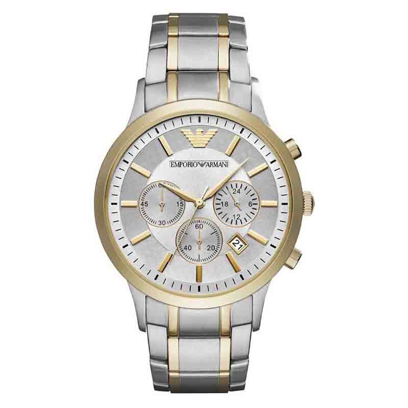 Emporio Armani Men’s Chronograph Quartz Stainless Steel Grey Dial 43mm Watch AR11076