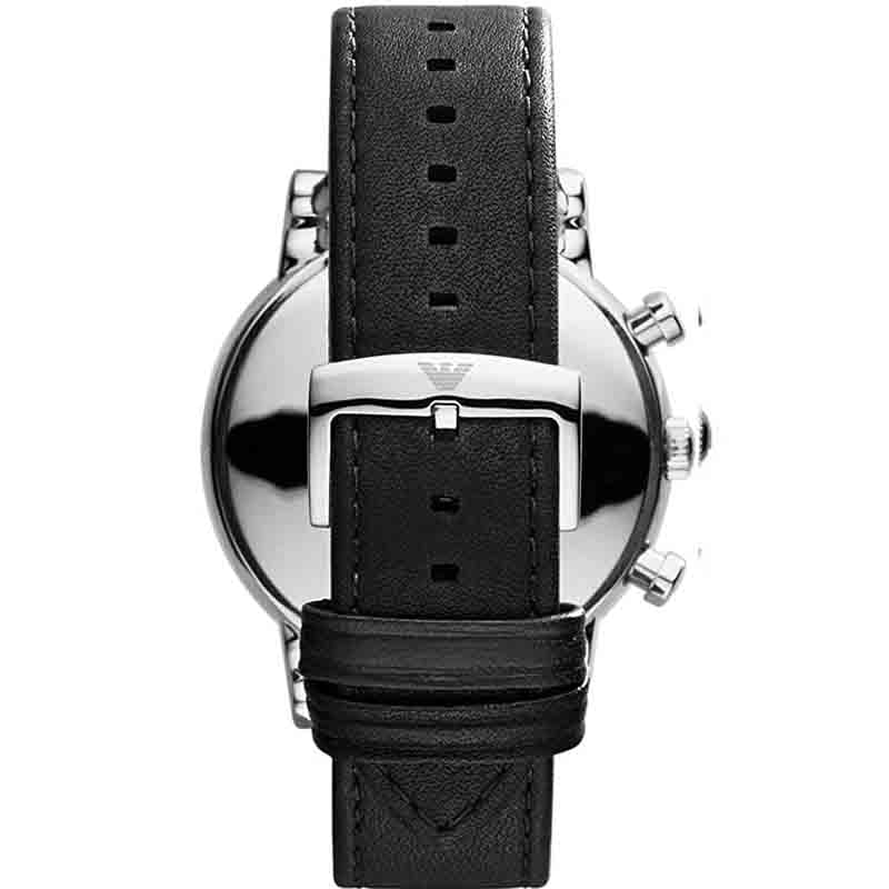 Emporio Armani Men’s Chronograph Quartz Leather Strap White Dial 46mm Watch AR1807