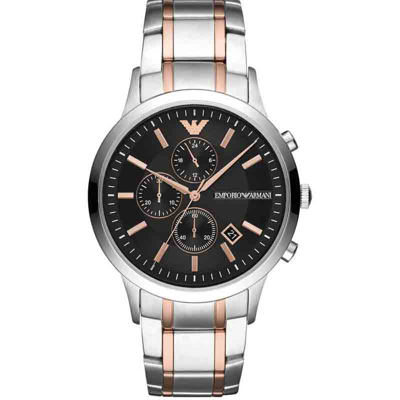 Emporio Armani Men’s Analogue Quartz Stainless Steel Black Dial 43mm Watch AR11165