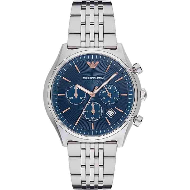 Emporio Armani Men’s Chronograph Quartz Stainless Steel Blue Dial 43mm Watch AR1974