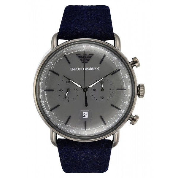Emporio Armani Men’s Quartz Fabric Strap Grey Dial 42mm Watch AR11144