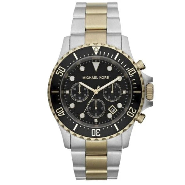 Michael Kors Mens Chronograph Quartz Stainless Steel Black Dial 45mm Watch - Mk8311