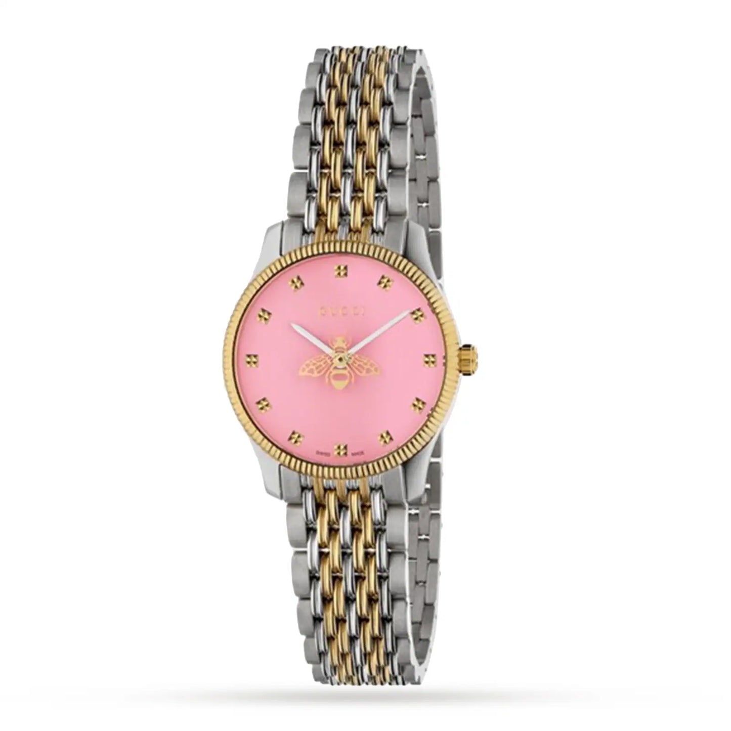 GUCCI G-Timeless 36MM SS Pink Dial Two-Tone Women's Watch