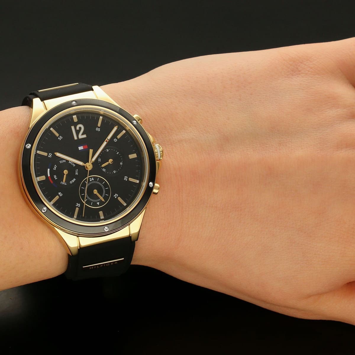Tommy Hilfiger Women’s Quartz Silicone Strap Black Dial 38mm Watch 1782282