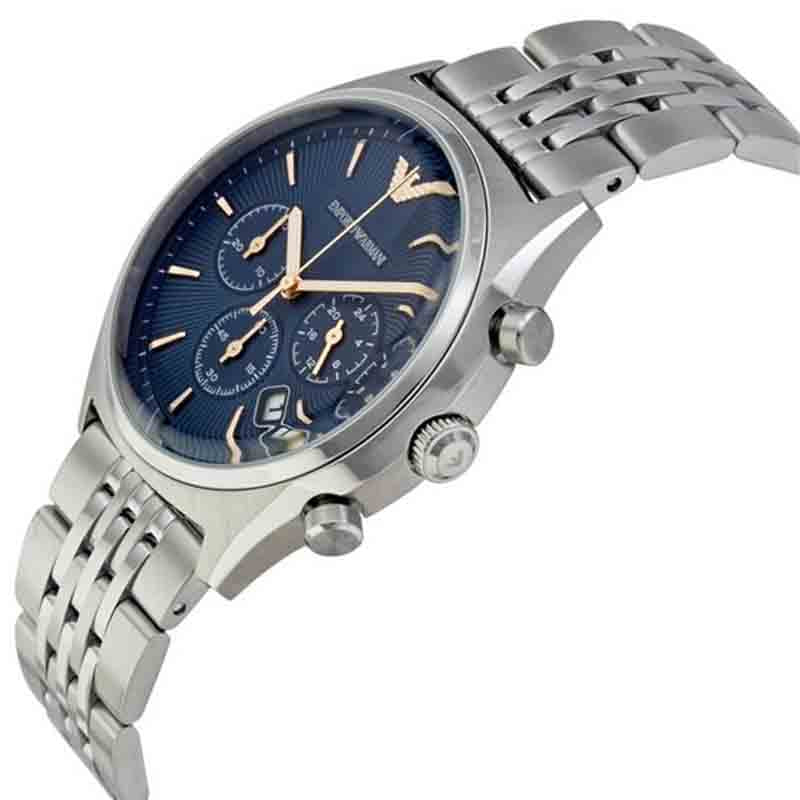 Emporio Armani Men’s Chronograph Quartz Stainless Steel Blue Dial 43mm Watch AR1974