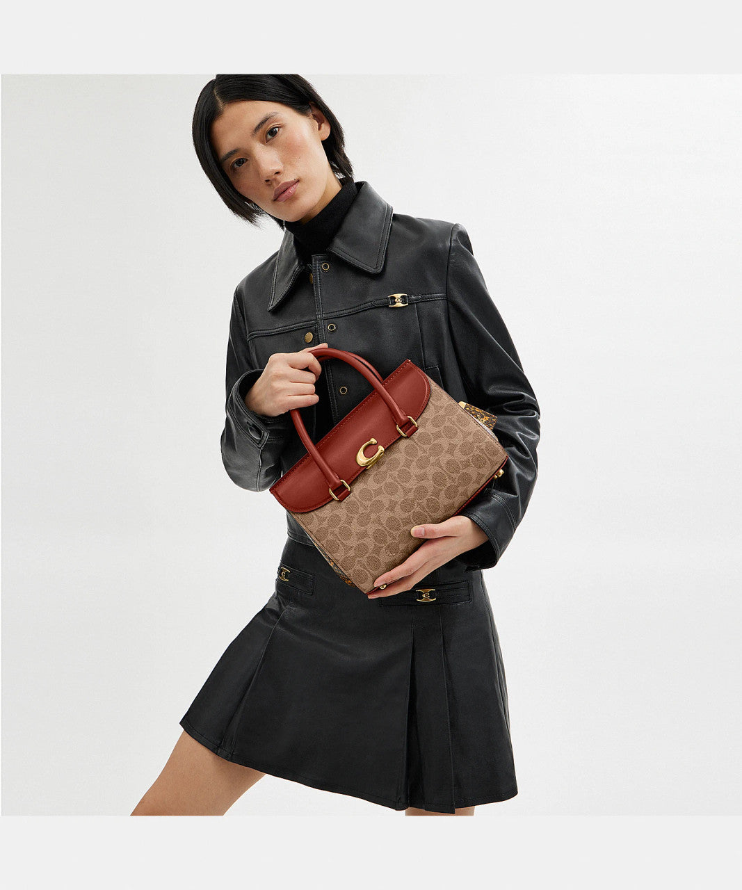 Coach Broome Carryall in Signature Canvas with Snakeskin Detail