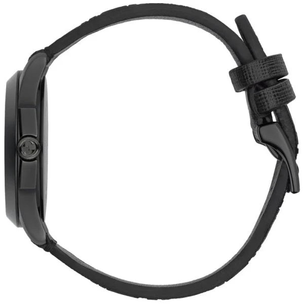 Gucci Unisex Swiss Made Quartz Black Silicone Strap Black & Yellow Dial 38mm Watch YA1264019