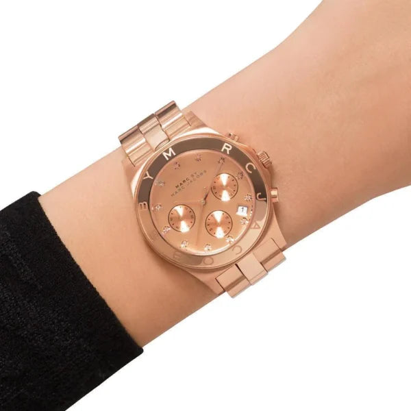 Marc By Marc Jacobs Blade Chronograph Rose Dial Ladies Watch MBM3102
