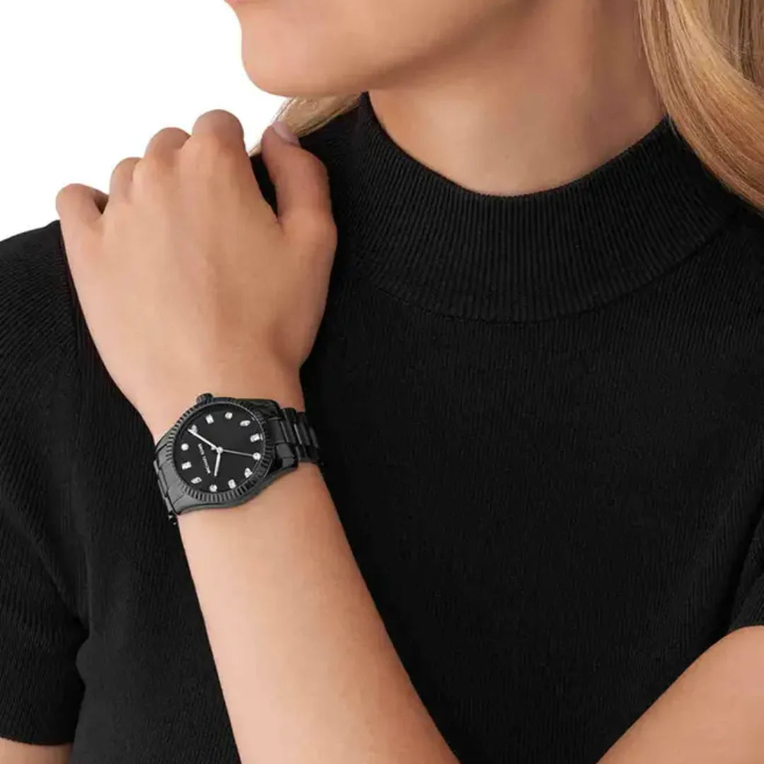 Michael Kors Stainless Steel Analog Black Dial Women Watch-Mk7442