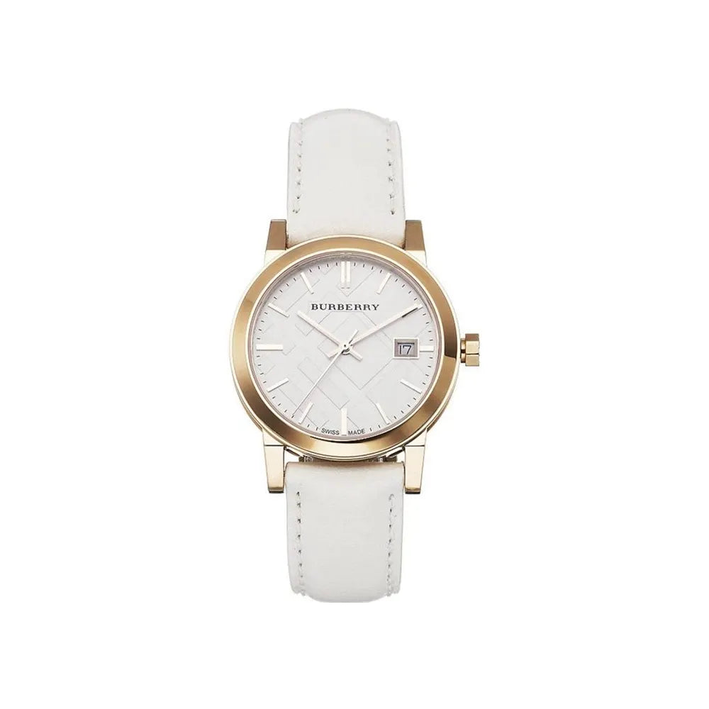 Burberry Rose Gold Case White Leather Strap Women's watch bu9108