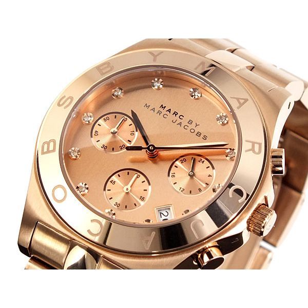 Marc By Marc Jacobs Blade Chronograph Rose Dial Ladies Watch MBM3102