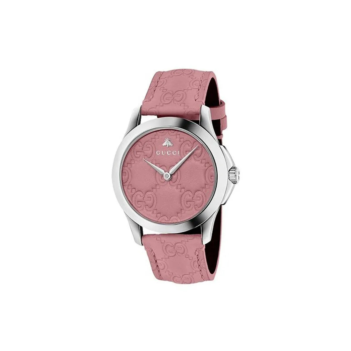 Gucci G Timeless Quartz Candy Pink Dial Pink Leather Strap Watch For Women - YA1264030