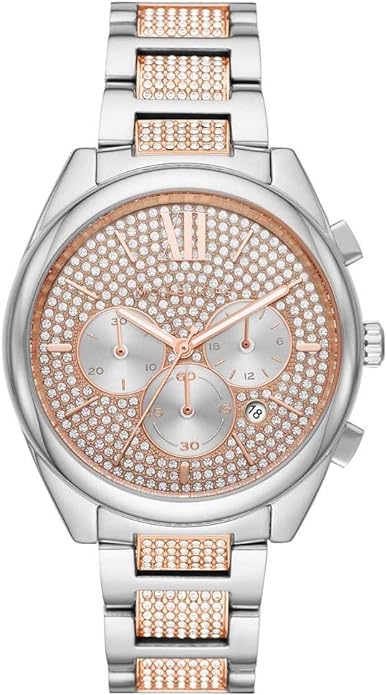 Michael Kors Women's Janelle Chronograph Silver-Tone Stainless Steel Watch MK7098