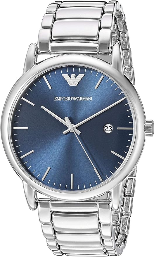 Emporio Armani Men's Blue Dial Stainless Steel Band Watch - Ar8033, Analog Display, Quartz Movement