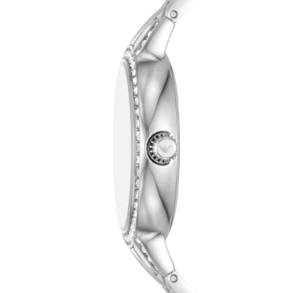 Emporio Armani Cleo Silver Stainless Steel Mother Of Pearl Dial Quartz Watch for Ladies - AR11484