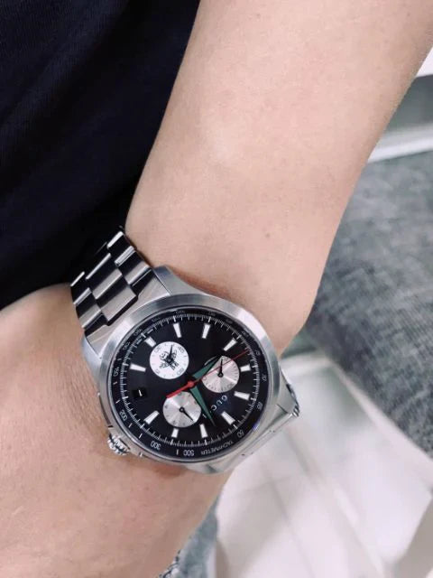 Gucci G Timeless Black Stainless Steel Black Dial Chronograph Quartz Watch for Gents - YA126268