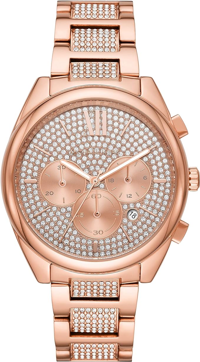 Michael Kors Women's Janelle Chronograph Rose Gold-Tone Stainless Steel Watch MK7178