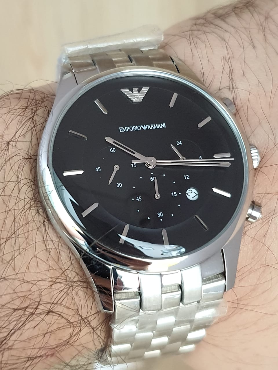 Emporio Armani Men’s Chronograph Black Dial 43mm Watch AR11017