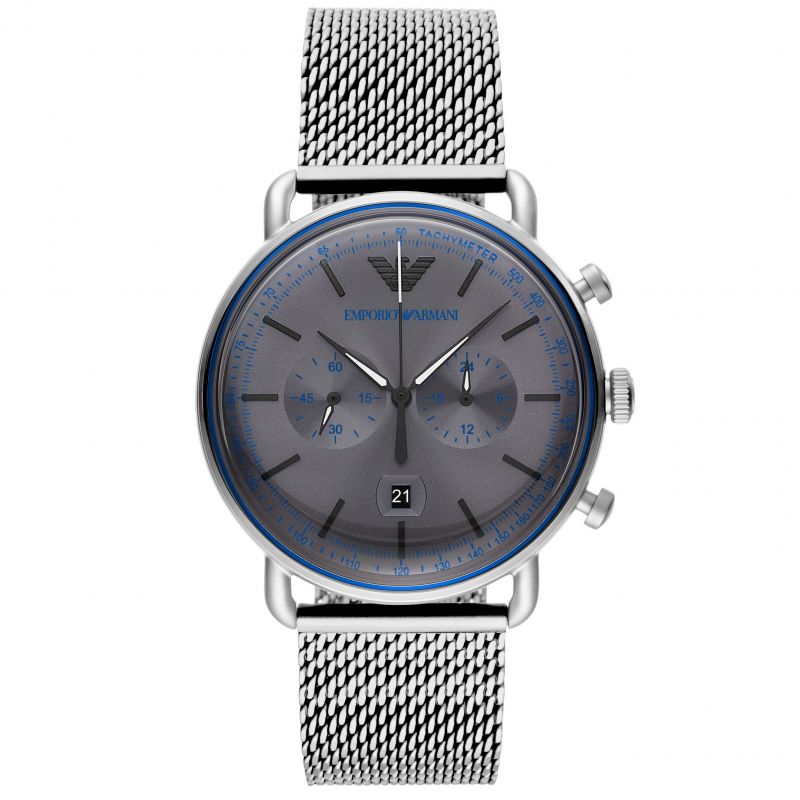 Emporio Armani Men’s Quartz Stainless Steel Grey Dial 43mm Watch AR11383