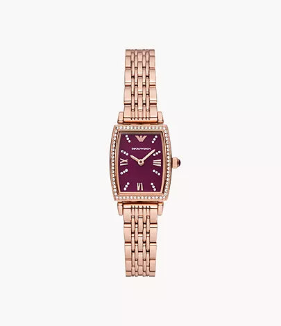 Emporio Armani Two-Hand Rose Gold Stainless Steel Watch AR11488