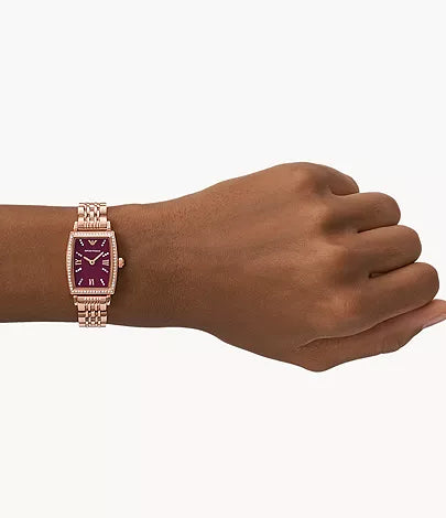 Emporio Armani Two-Hand Rose Gold Stainless Steel Watch AR11488