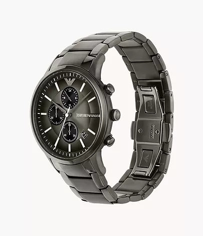 Emporio Armani Chronograph Gunmetal Stainless Steel Watch AR11531