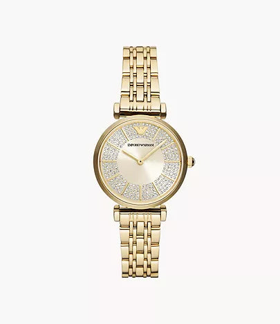 Emporio Armani Two-Hand Gold-Tone Stainless Steel Watch AR11608