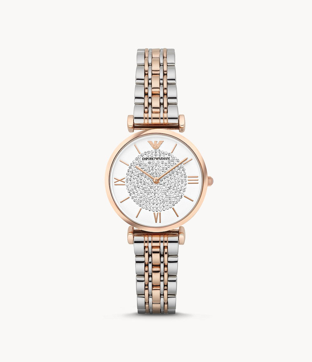 Emporio Armani Women’s Analog Stainless Steel White Dial 32mm Watch AR1926