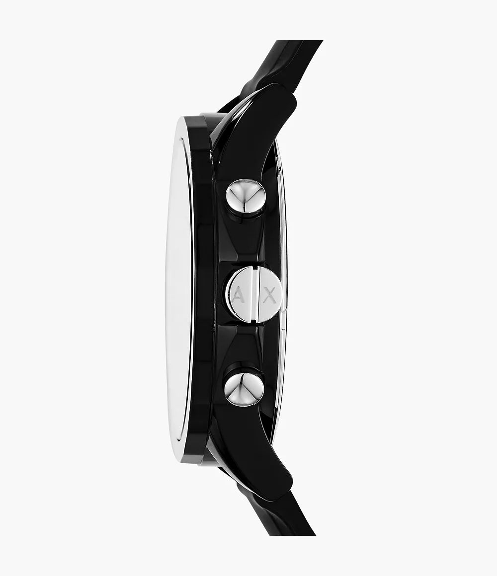 Armani Exchange Chronograph Black Silicone Watch AX1326