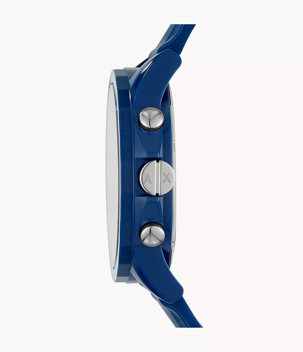 Armani Exchange Chronograph Blue Silicone Watch AX1327