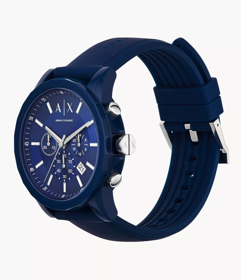 Armani Exchange Chronograph Blue Silicone Watch AX1327