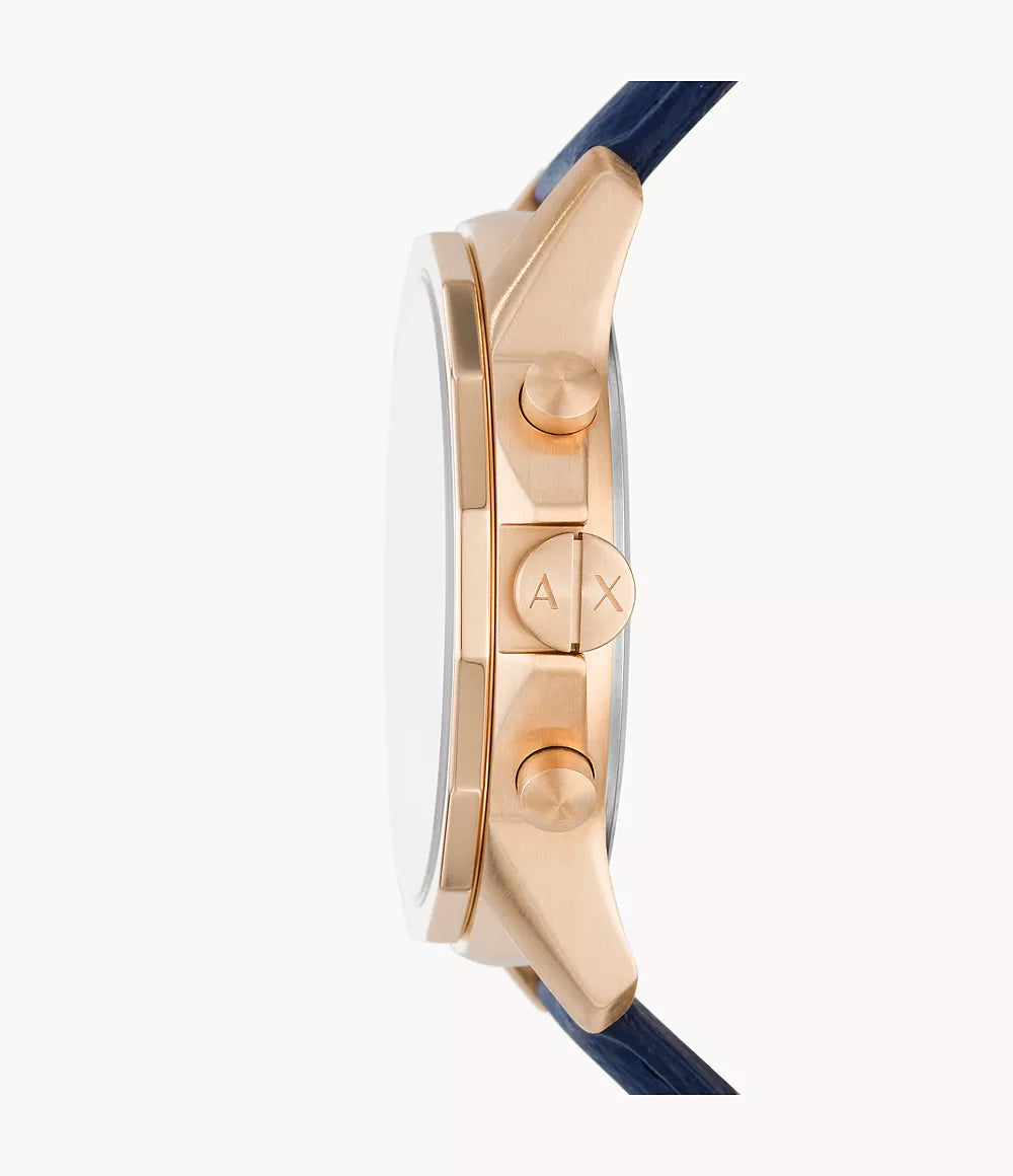 Armani Exchange Chronograph Blue Leather Watch AX1723