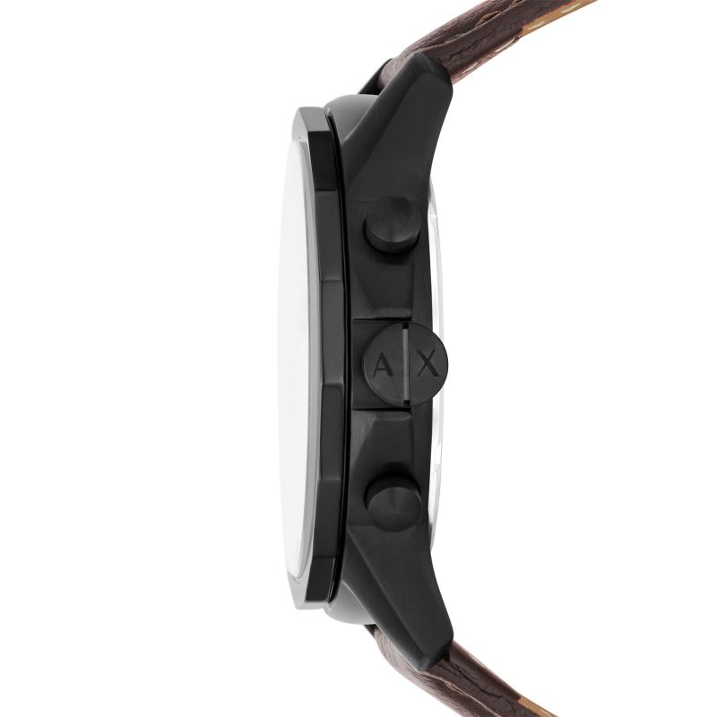 Armani Exchange Brown Leather Strap Watch AX1732