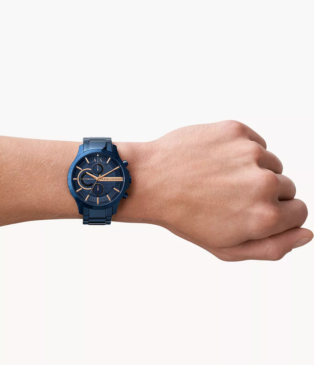 Armani Exchange Chronograph Blue Stainless Steel Watch AX2430