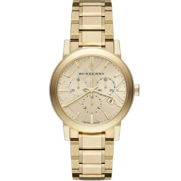 Burberry The City Gold Dial Gold Steel Strap Watch for Women - BU9753