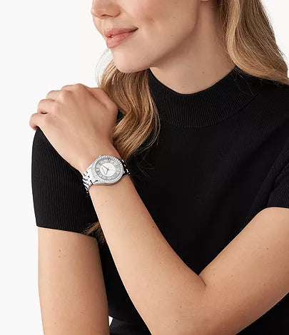 Harlowe Three-Hand Stainless Steel Watch MK4708