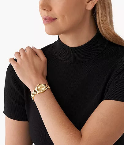 Michael Kors Lexington Three-Hand Rose Gold-Tone Stainless Steel Watch MK4741
