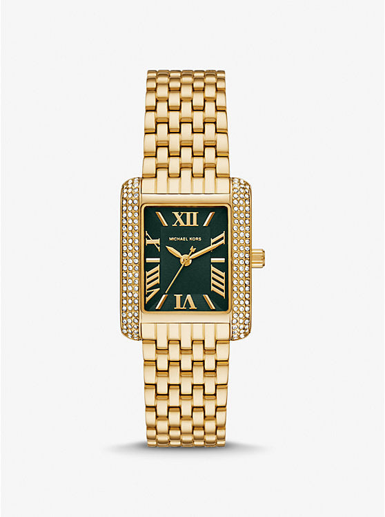 Michael Kors Petite Emery Pavé Gold-Tone Watch MK4742