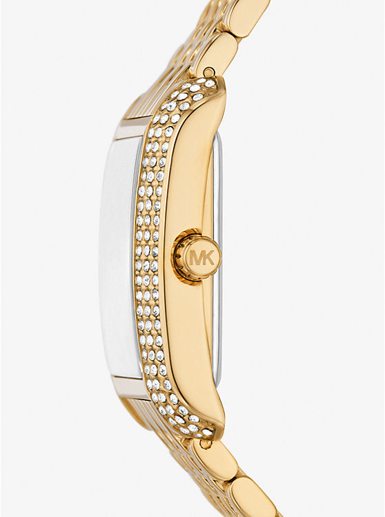 Michael Kors Petite Emery Pavé Gold-Tone Watch MK4742