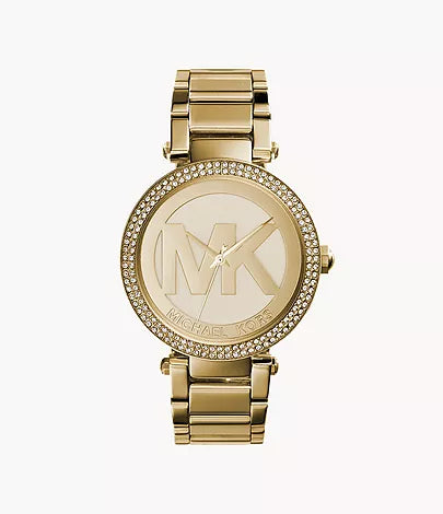 Michael Kors Women's Parker Three-Hand Gold-Tone Stainless Steel Watch MK5784