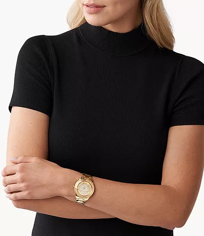 Michael Kors Runway Three-Hand Gold-Tone Stainless Steel Watch MK6911