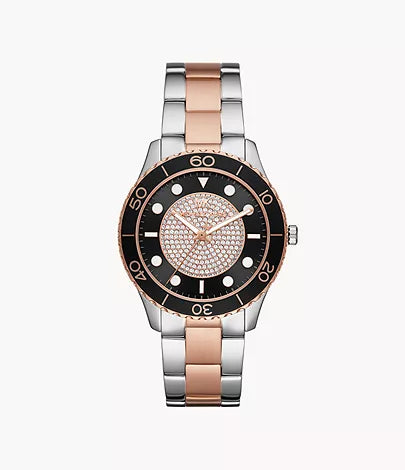 Michael Kors Runway Three-Hand Two-Tone Stainless Steel Watch