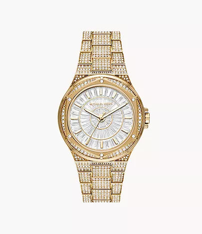 Michael Kors Lennox Three-Hand Gold-Tone Stainless Steel Watch MK6991