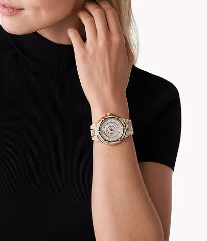 Michael Kors Lennox Three-Hand Gold-Tone Stainless Steel Watch MK6991
