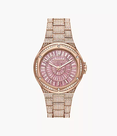 Michael Kors Lennox Three-Hand Rose Gold-Tone Stainless Steel Watch MK6992