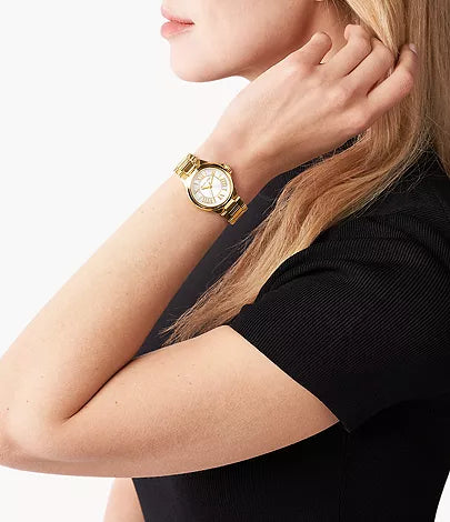 Michael Kors Runway Three-Hand Gold-Tone Stainless Steel Watch MK7255