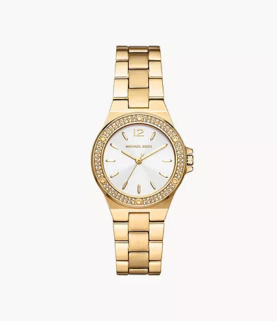 Michael Kors Mini-Lennox Three-Hand Rose Gold-Tone Stainless Steel Watch MK7278
